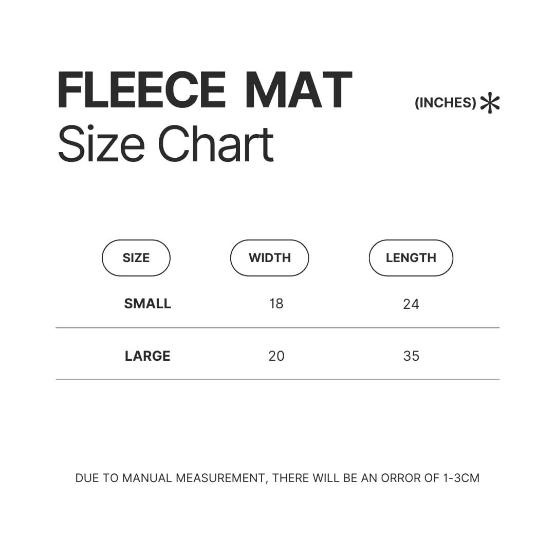Fleece Mat Size Chart - Naruto UK Store