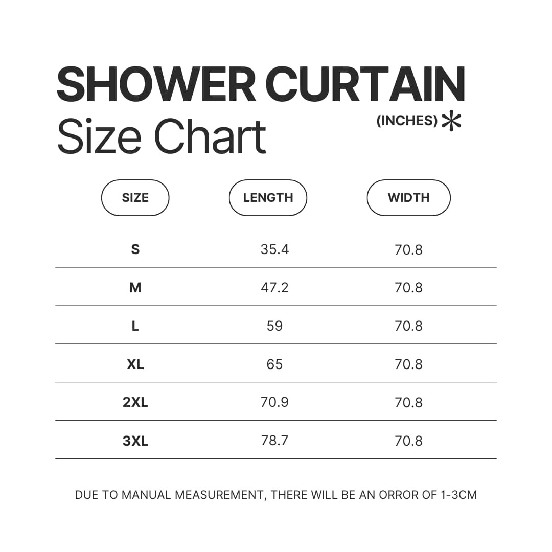 Shower Curtain Size Chart - Naruto UK Store