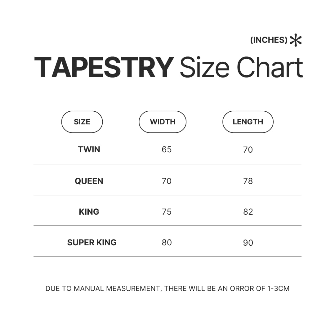 Tapestry Size Chart - Naruto UK Store