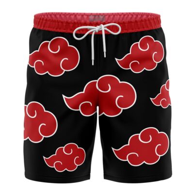 Akatsuki Hawaiian Shorts FRONT Mockup laces - Naruto UK Store